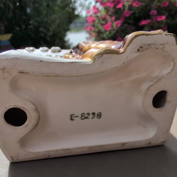 Vintage Porcelain Ceramic God Bless Our Home Napkin Holder Praying Hands - Picture 3 of 5